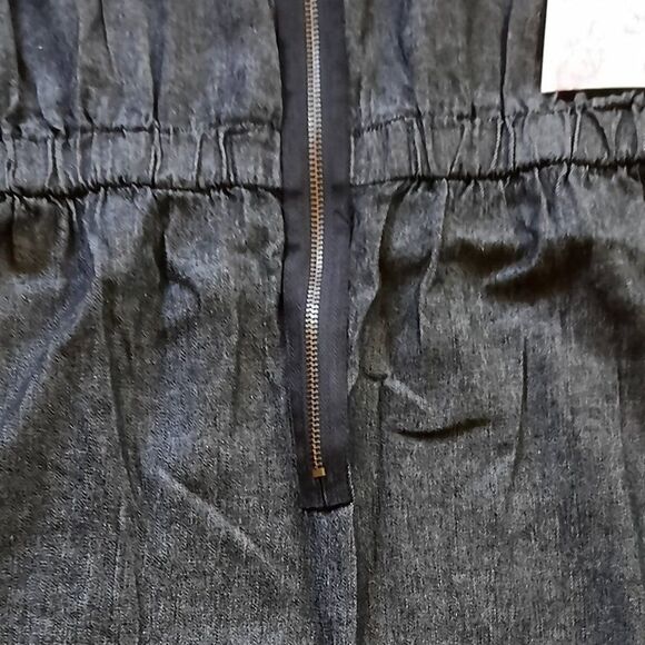 Derek Heart Gray Black Denim Zipper Sleeveless Mini Dress  Size Large   NWT - Picture 7 of 8